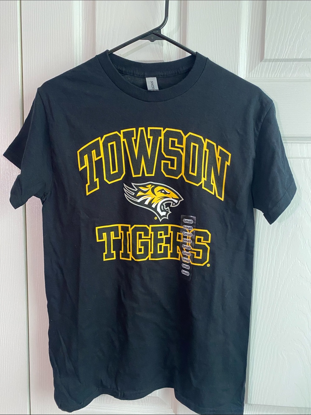 Towson University  Small Short Sleeve Tee Yellow with tiger